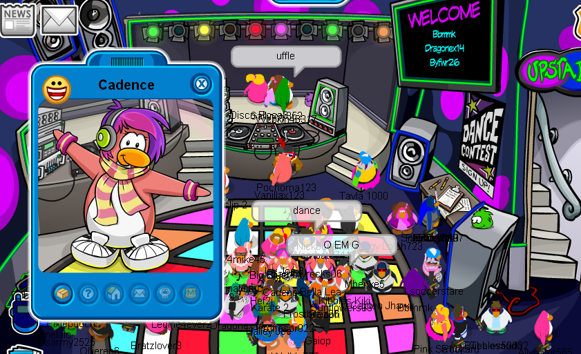 I also found Cadence on all 3 floor of the Dance Club.